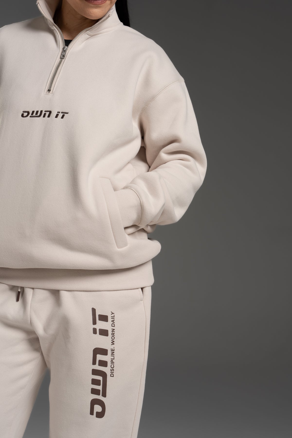 Own It 1/4 Zip Pullover — Oatmeal
