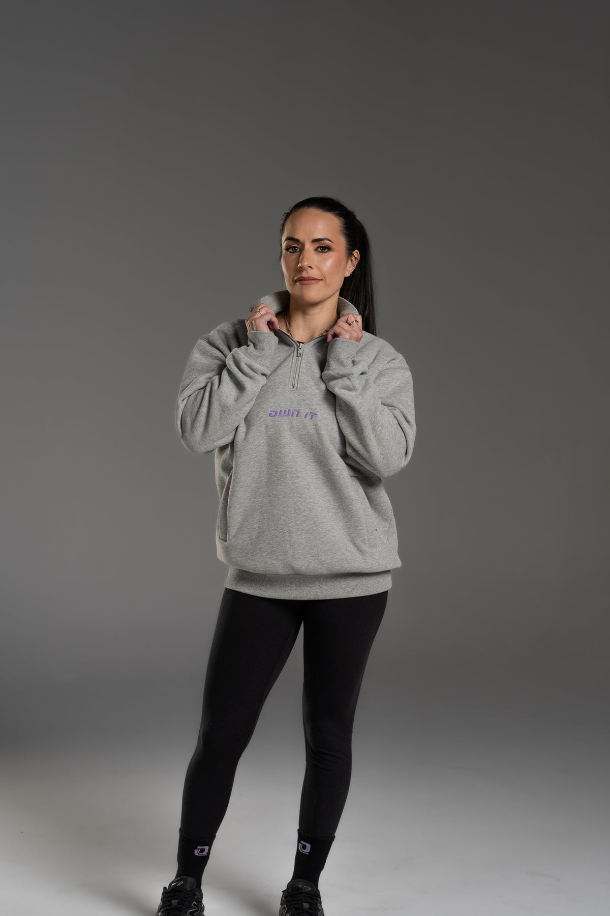 Own It 1/4 Zip Pullover — Grey
