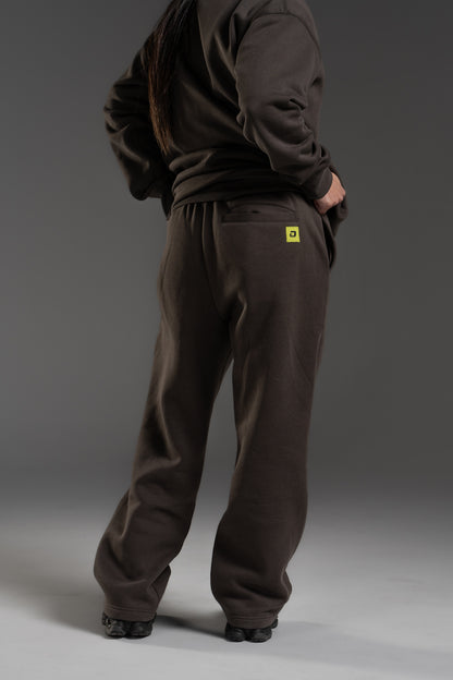 SWEATPANTS STRAIGHT DARK GREY/YELLOW