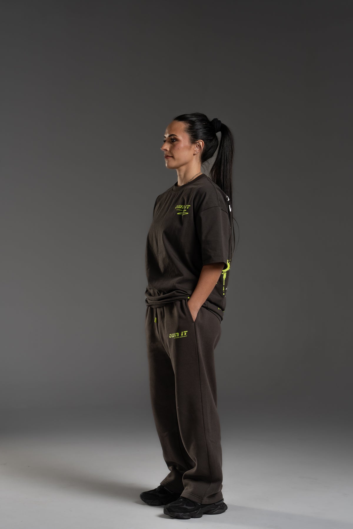 Oversized T-shirt - Grey/TYellow