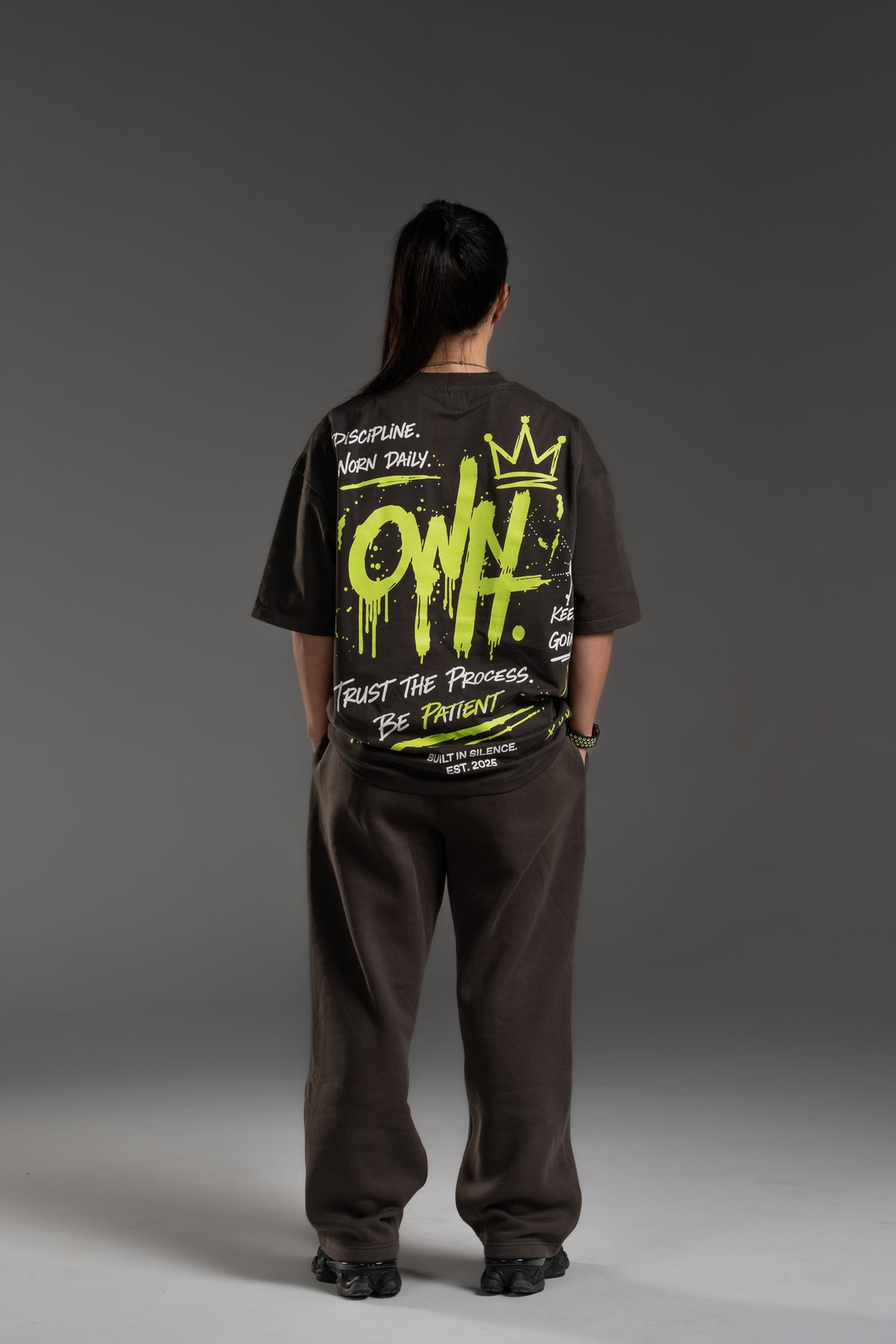 Oversized T-shirt - Grey/TYellow