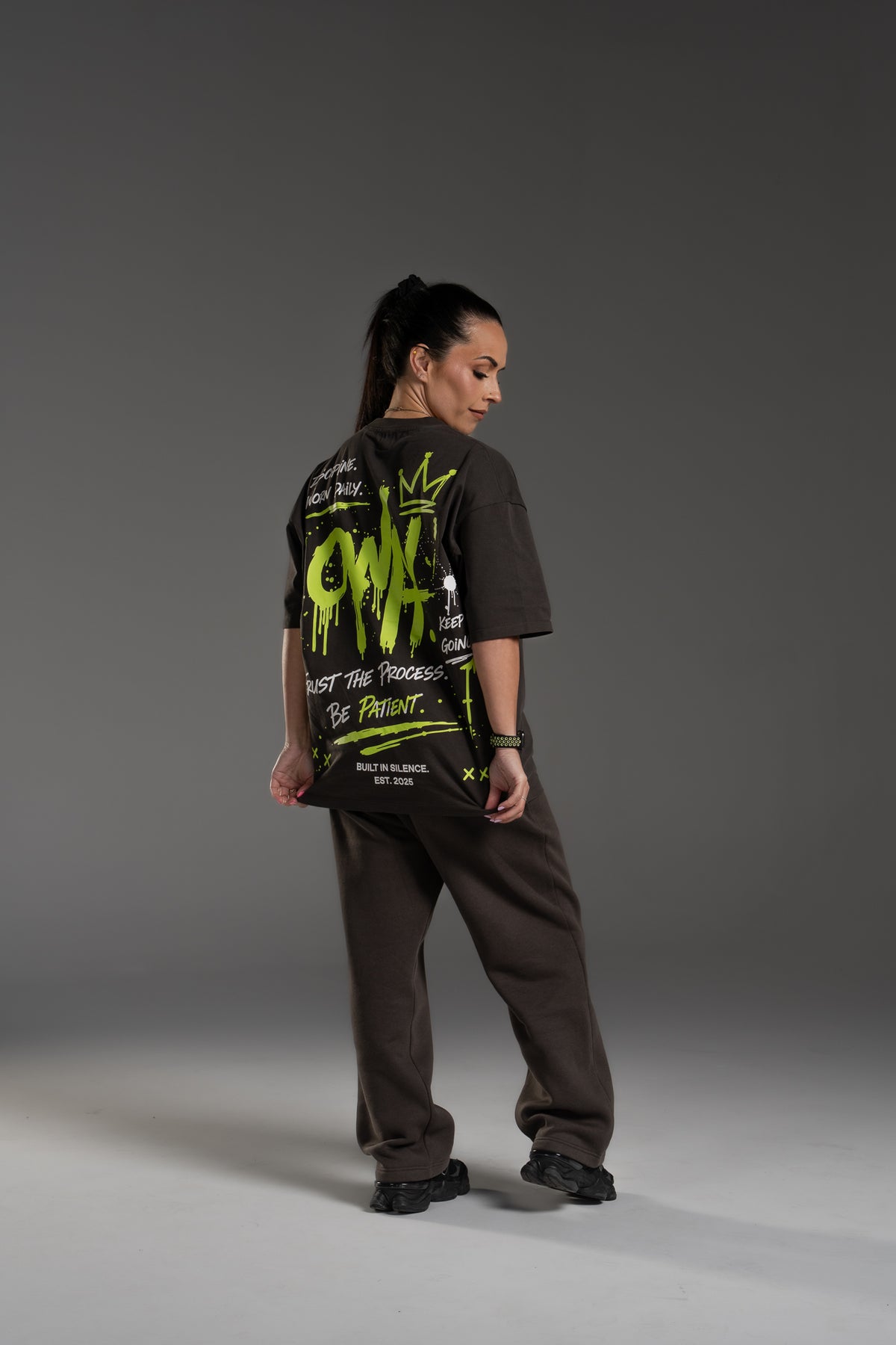 Oversized T-shirt - Grey/TYellow