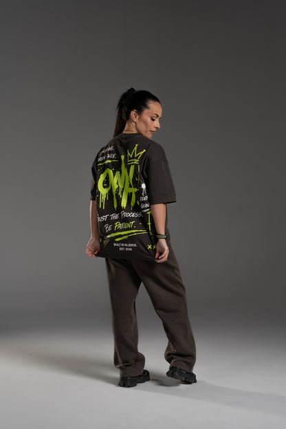 Oversized T-shirt - Grey/TYellow