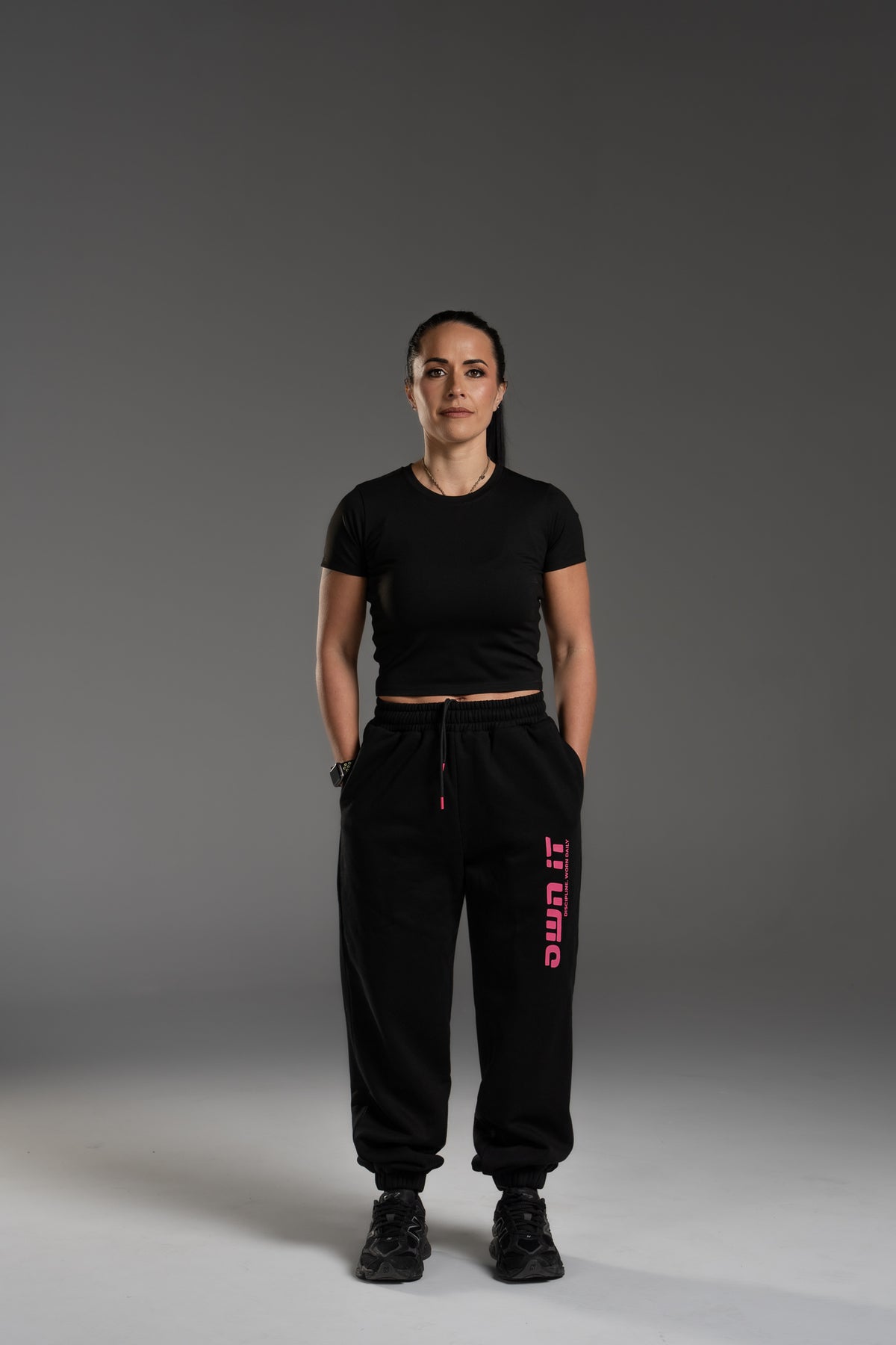 CROPPED TSHIRT BLACK/PINK