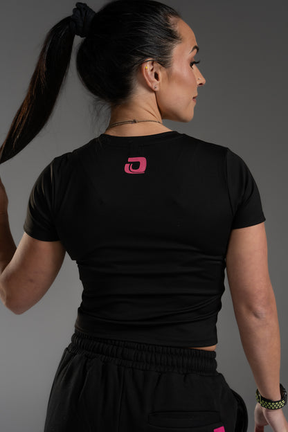 CROPPED TSHIRT BLACK/PINK