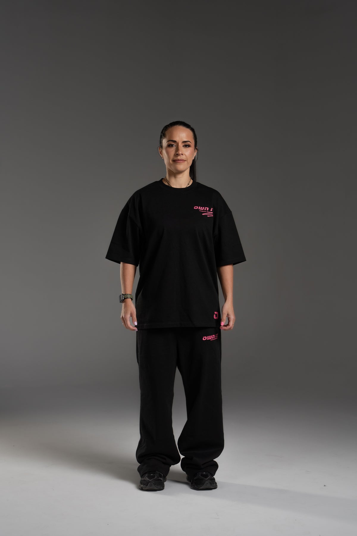 Oversized T-shirt - Black/Pink