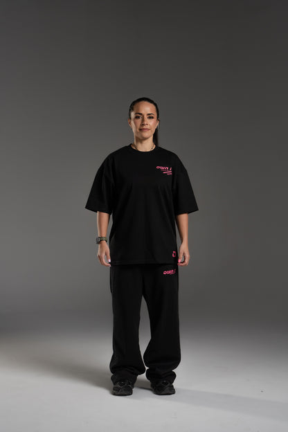 Oversized T-shirt - Black/Pink