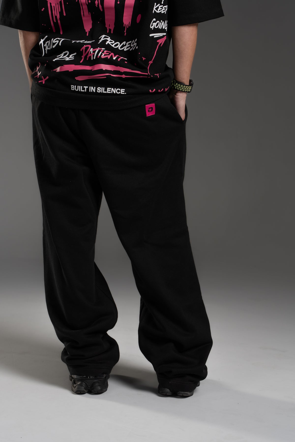 SWEATPANTS STRAIGHT BLACK/PINK