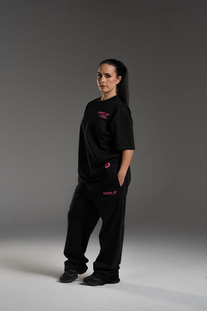 Oversized T-shirt - Black/Pink