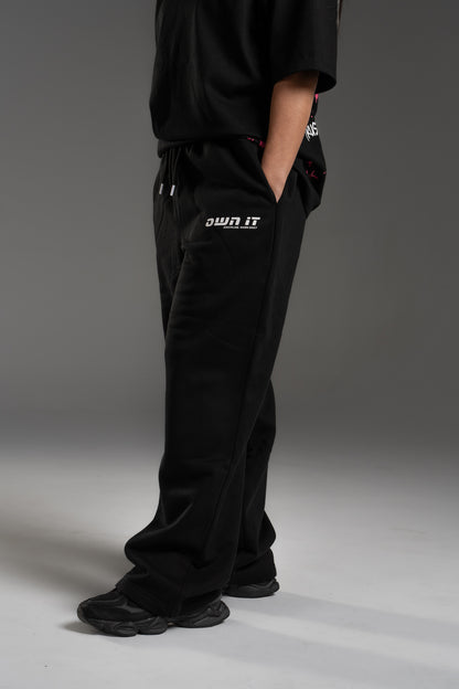 SWEATPANTS STRAIGHT BLACK/WHITE