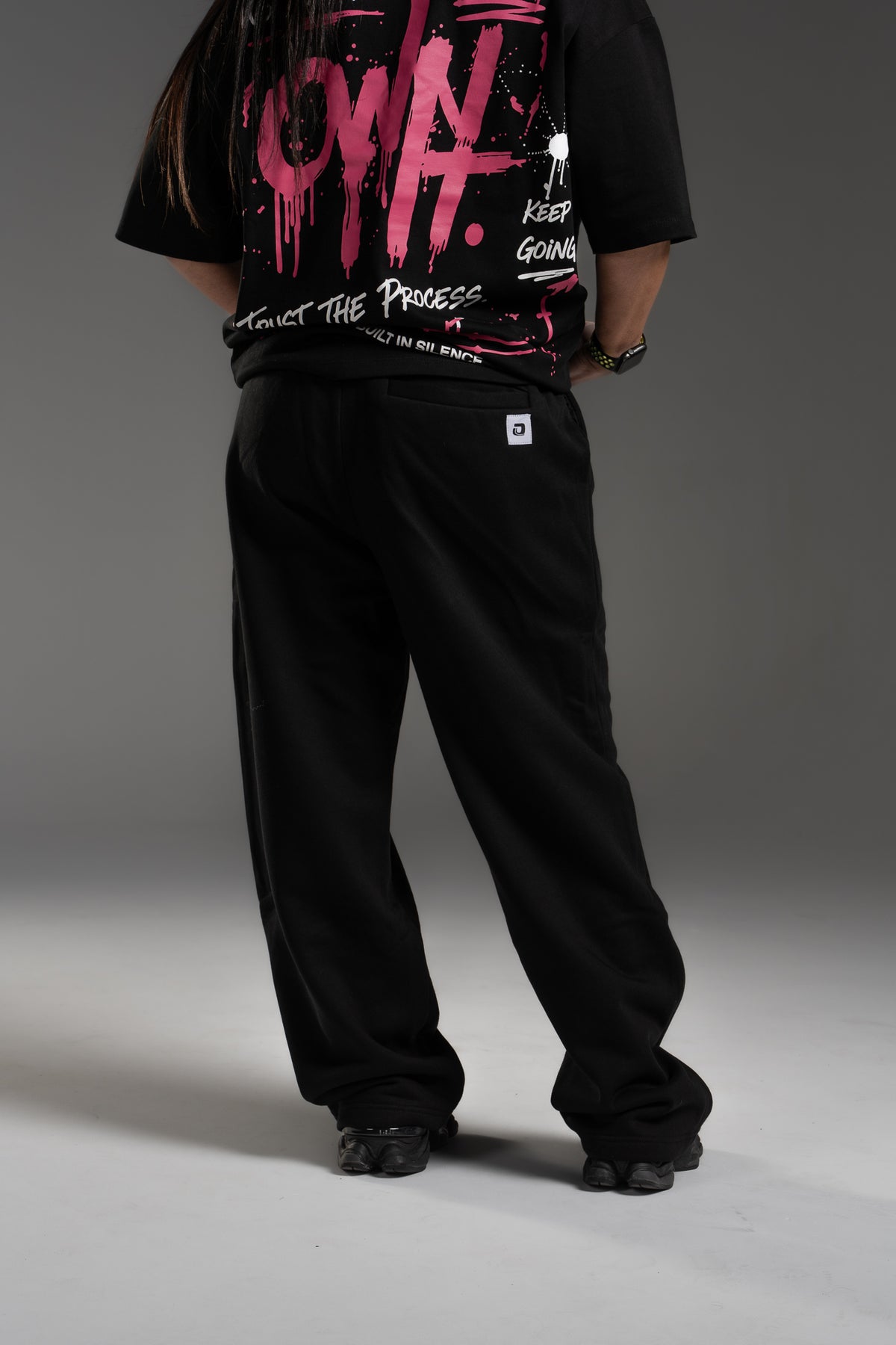 SWEATPANTS STRAIGHT BLACK/WHITE
