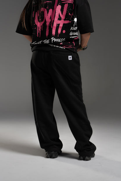SWEATPANTS STRAIGHT BLACK/WHITE