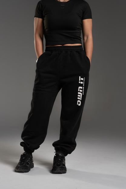 SWEATPANTS CUFFED BLACK/WHITE