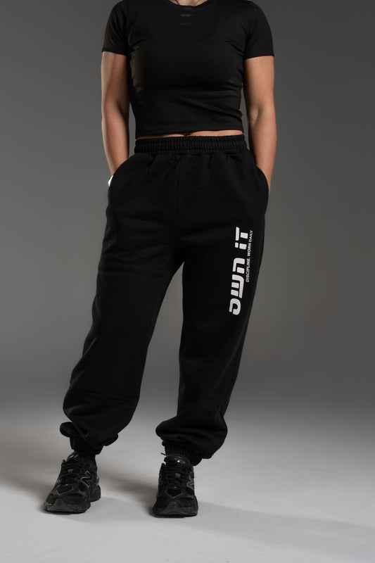 SWEATPANTS CUFFED BLACK/WHITE