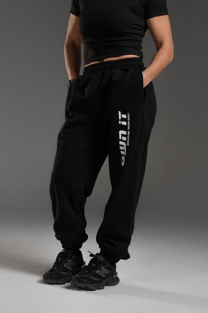 SWEATPANTS CUFFED BLACK/WHITE