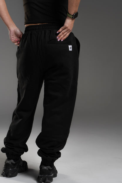 SWEATPANTS CUFFED BLACK/WHITE