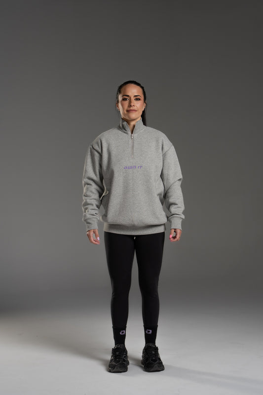 Own It 1/4 Zip Pullover — Grey