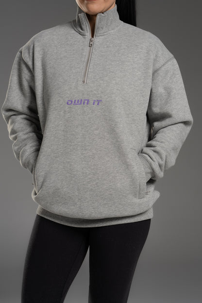 Own It 1/4 Zip Pullover — Grey