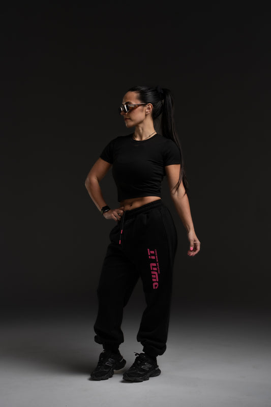 CROPPED TSHIRT BLACK/PINK