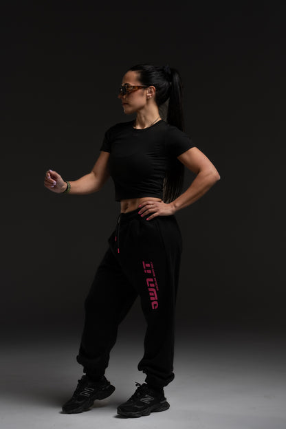 CROPPED TSHIRT BLACK/PINK